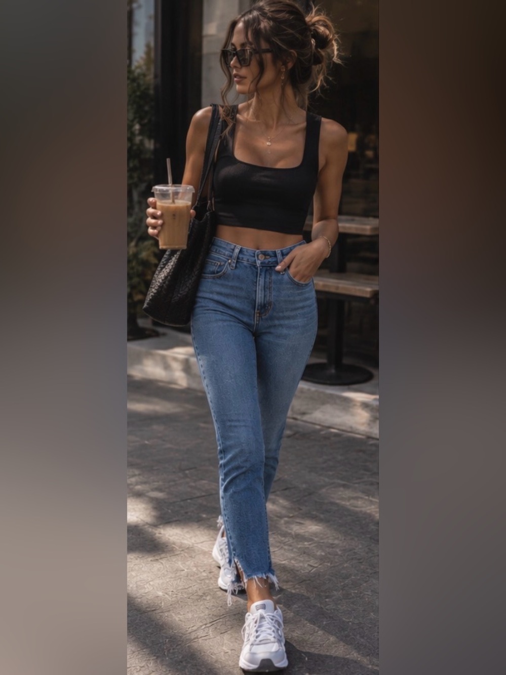 AGOLDE Sophie High Rise Skinny Crop Jeans Discretion Raw Step Hem Denim